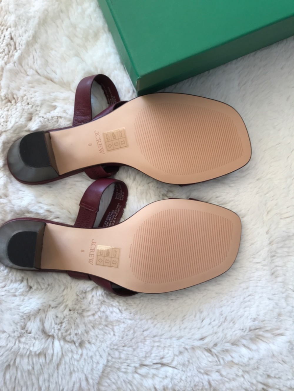 J Crew Red Toe Ring Sandals size 8 - Picture 6 of 9